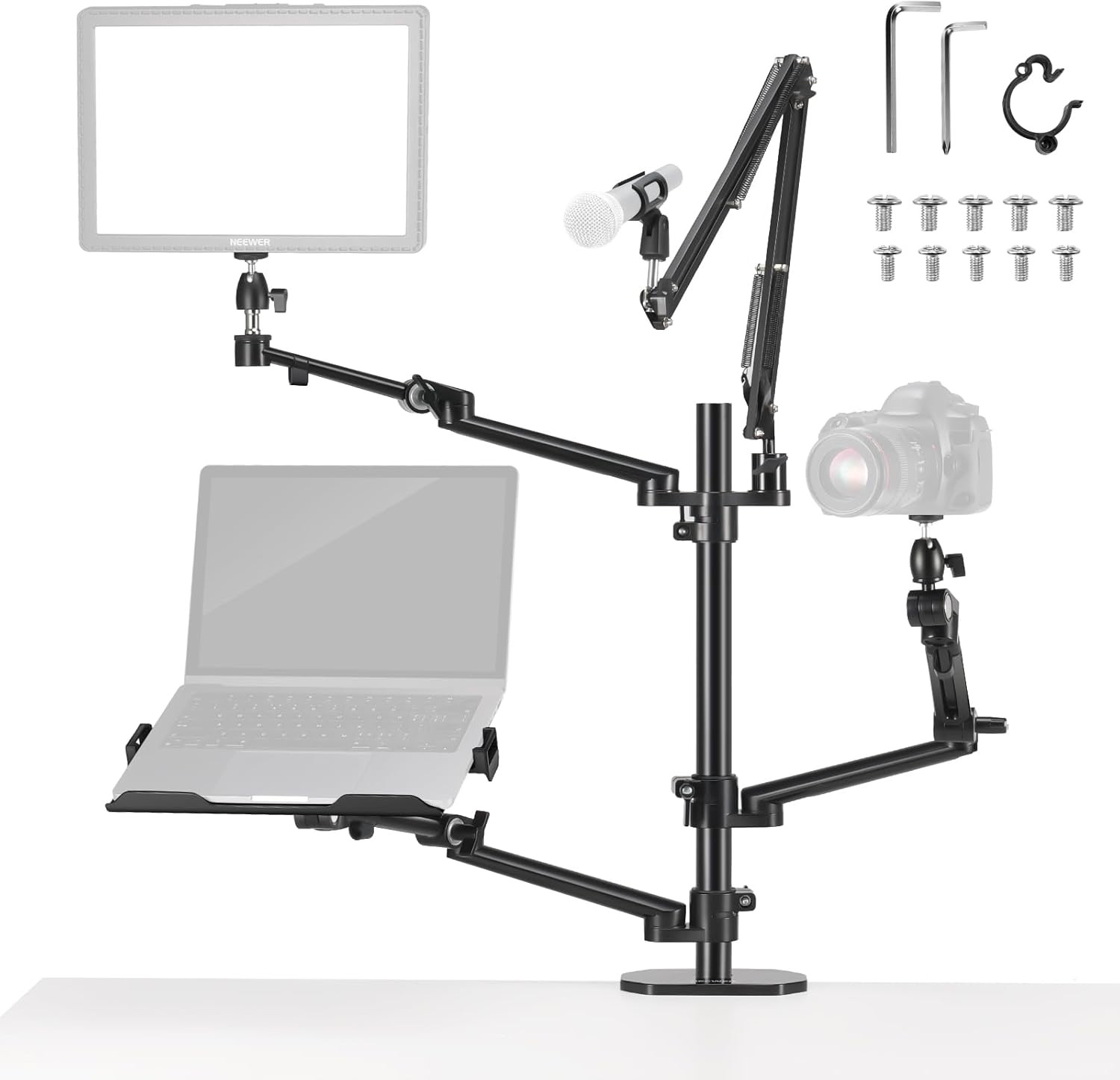 Photography Lighting Online - 4개의 붐 암이 있는 데스크 마운트