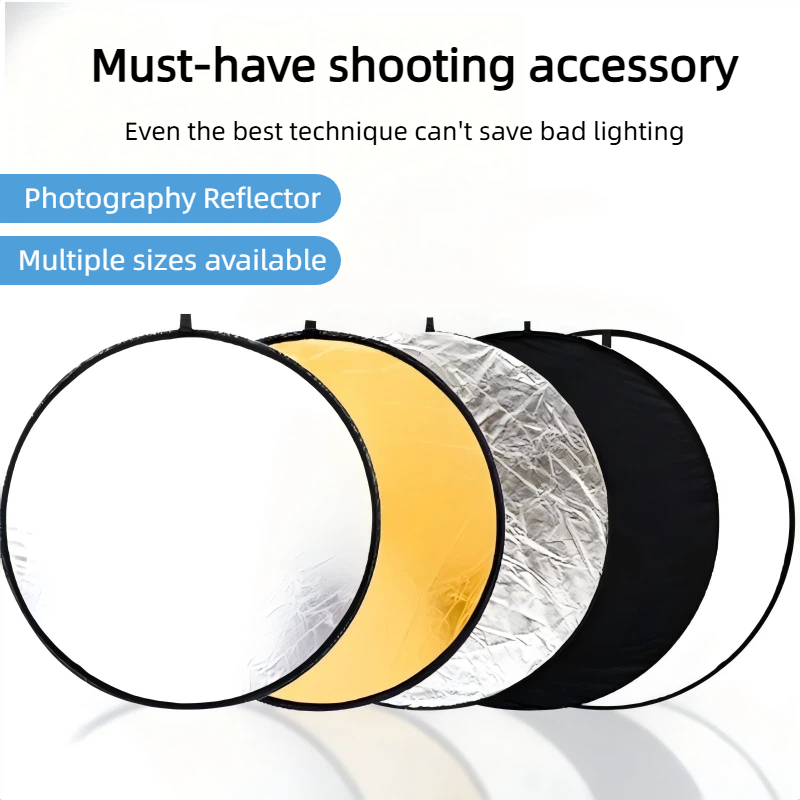 Photography Lighting For Outdoors - 2-in-1 양면 금은 반사판 휴대용 접이식