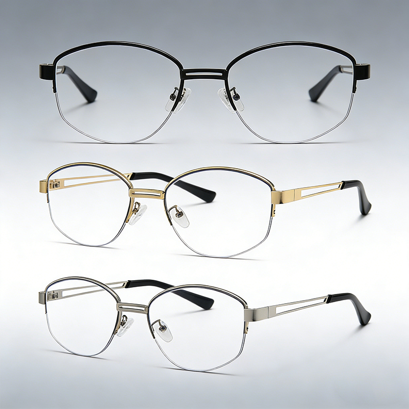 세트당 3쌍 디자이너 패션 하프 프레임 타원형 블루라이 - Photography Lighting Design 리뷰 및 가격