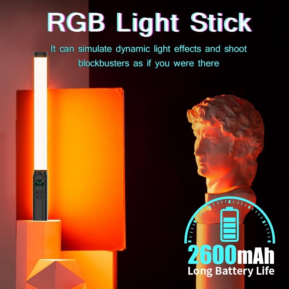 RGB 스틱 라이트 지팡이 경량 핸드헬드 튜브 라이트, - Photography Lighting Youtube 리뷰 및 가격