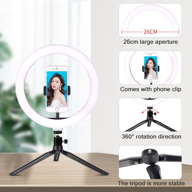 26cm 10 인치 Led 링 Selfie 빛 디 밍이 - Photography Lighting Effects 리뷰 및 가격