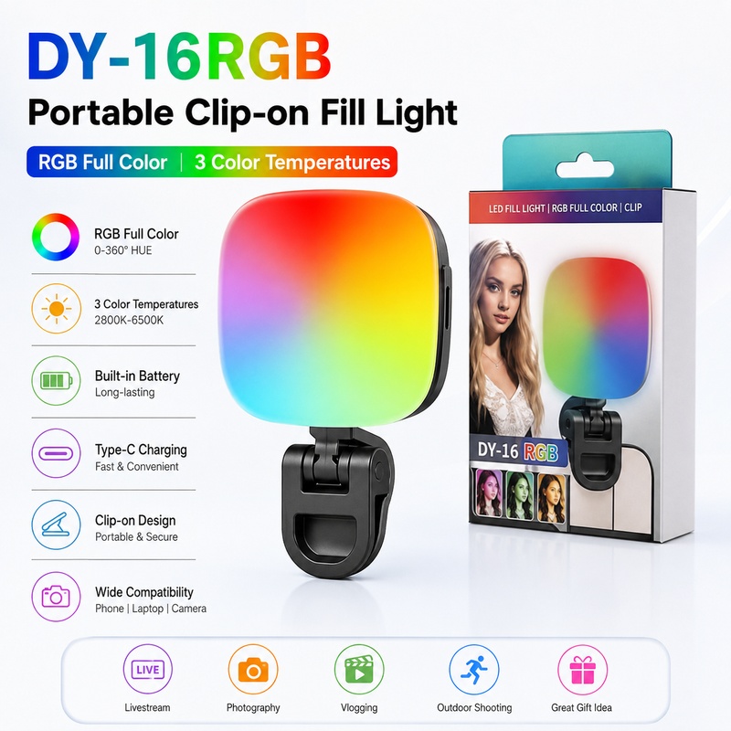 휴대용 RGB LED 조명, 휴대폰 카메라용 포켓 핸드 - Photography Lighting For Outdoors 리뷰 및 가격