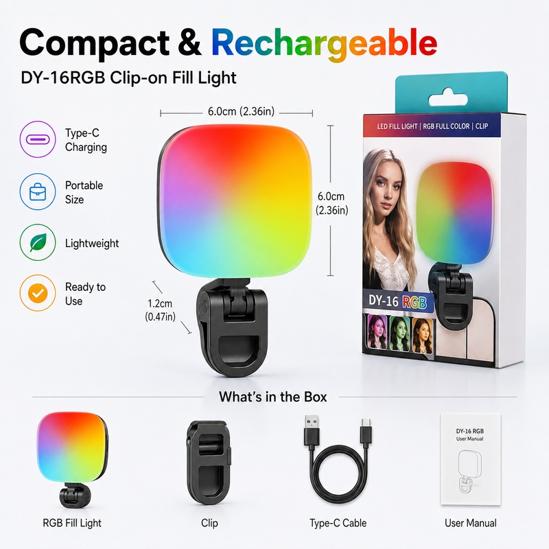휴대용 RGB LED 조명, 휴대폰 카메라용 포켓 핸드 - Photography Lighting For Outdoors 리뷰 및 가격