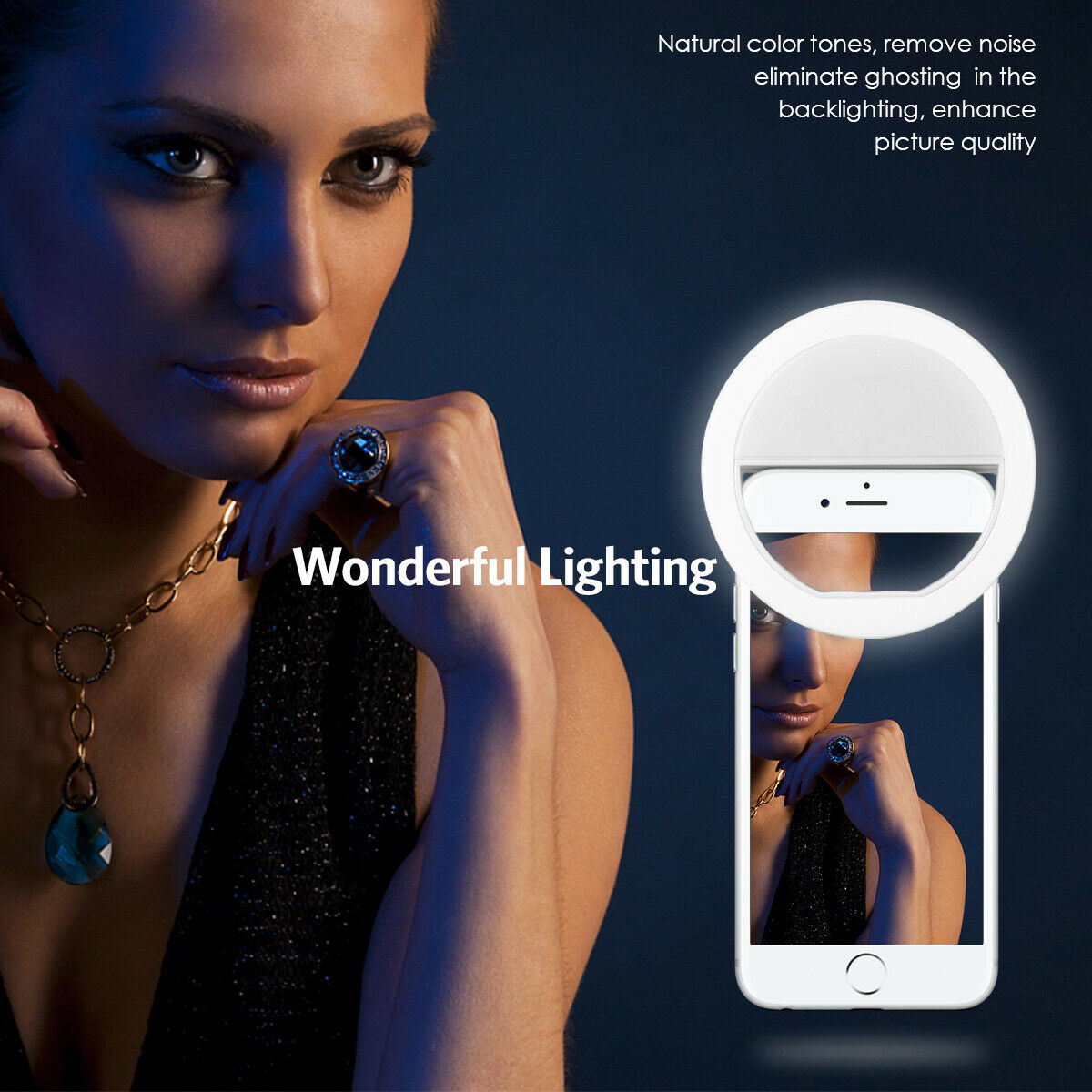 USB 충전 LED 셀카 링 라이트 모바일 폰 렌즈 L - Photography Lighting Effects 리뷰 및 가격