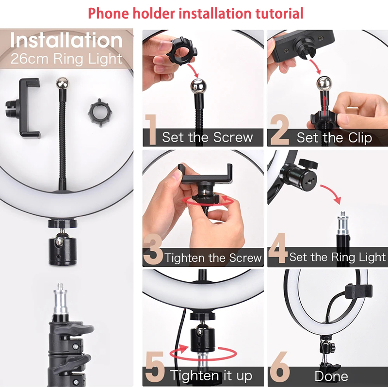 16cm 26cm 33cm LED 링 라이트 디밍 가능 - Photography Lighting Youtube 리뷰 및 가격