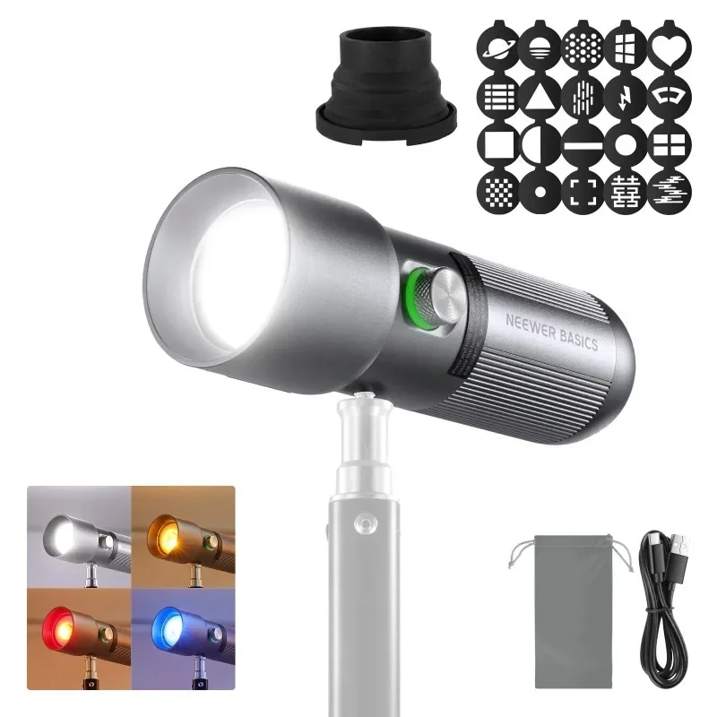 4가지 색상/20개 고보 필터/7500mAh, 10W  - Photography Lighting Basics 리뷰 및 가격